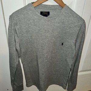 Polo Ralph Lauren Long Sleeve Men's Small Gray Waffle Knit